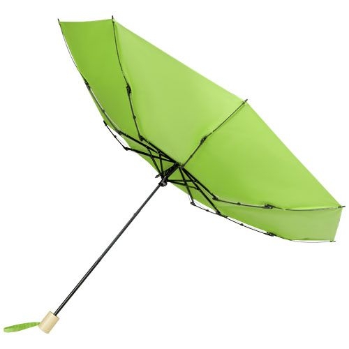 PF109145-5Birgit 21'' faltbarer winddichter Regenschirm aus recyceltem PET_ Lindgruen