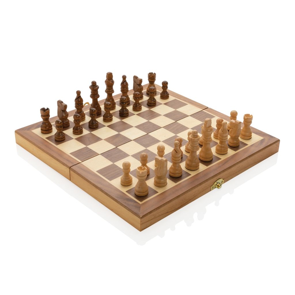 XDP940.12-9Faltbares Schachspiel aus Holz_ braun