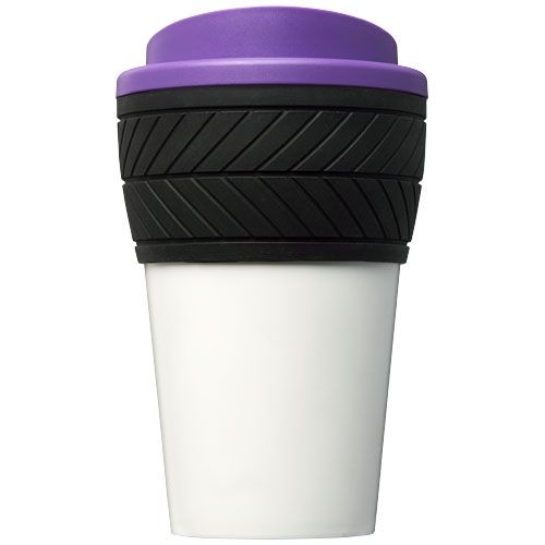 PF210088-11Brite-Americano® 350 ml Isolierbecher mit Schutzring Reifen-Design_ lila