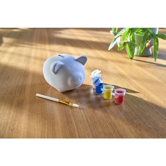 GI1906-02Sparschwein aus Gips Monika_ weiss