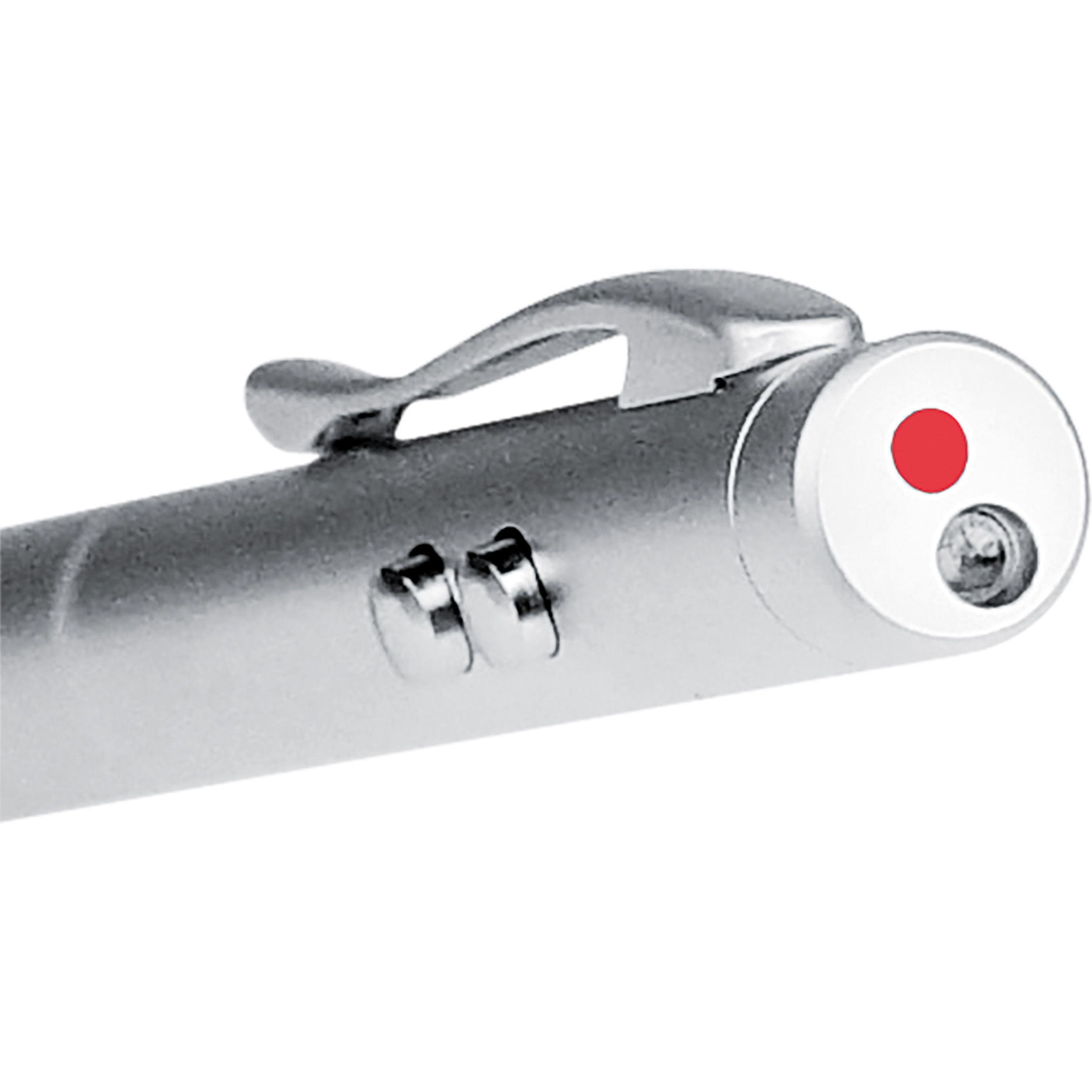 MA15318-07Laserpointer _ LED mit Kugelschreiber_ silbergrau