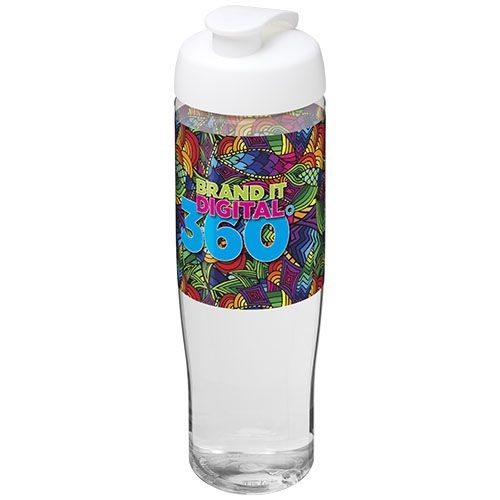 PF210040-2H2O Active® Tempo 700 ml Sportflasche mit Klappdeckel_ transparent_weiss