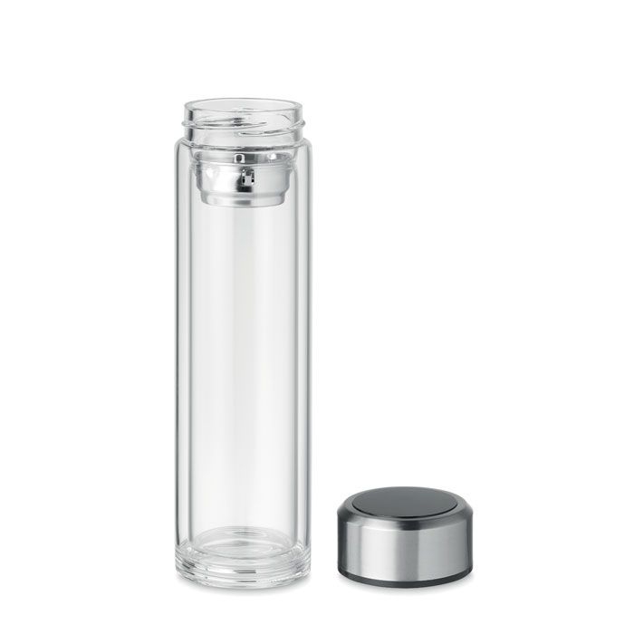 MO6169-22Pole Glass Flasche 390ml mit LED Anzeige_ Transparent