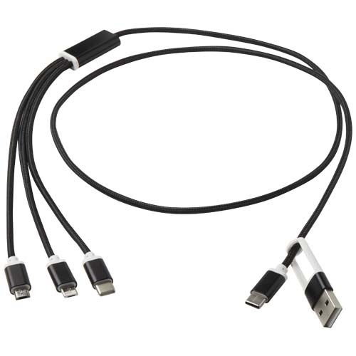 PF124386-4Versatile 5-in-1 Ladekabel aus recyceltem Aluminium_ schwarz