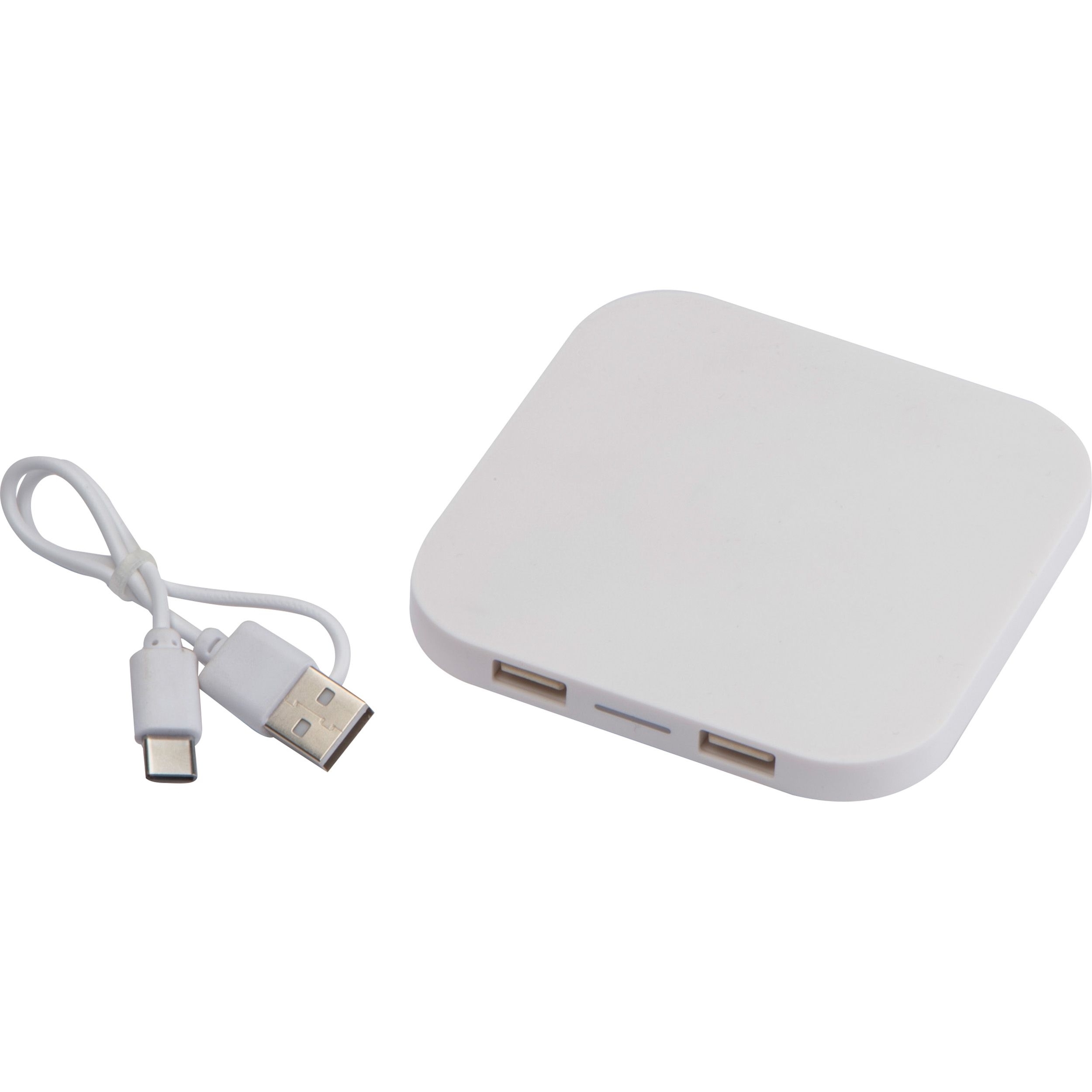 MA33598-06Kabelloses Ladegeraet mit 2 USB Ports_ weiss