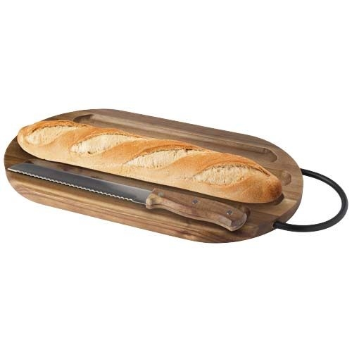 PF126393-1Prestige Akazienholz Schneidebrett mit Brotmesser_ holz