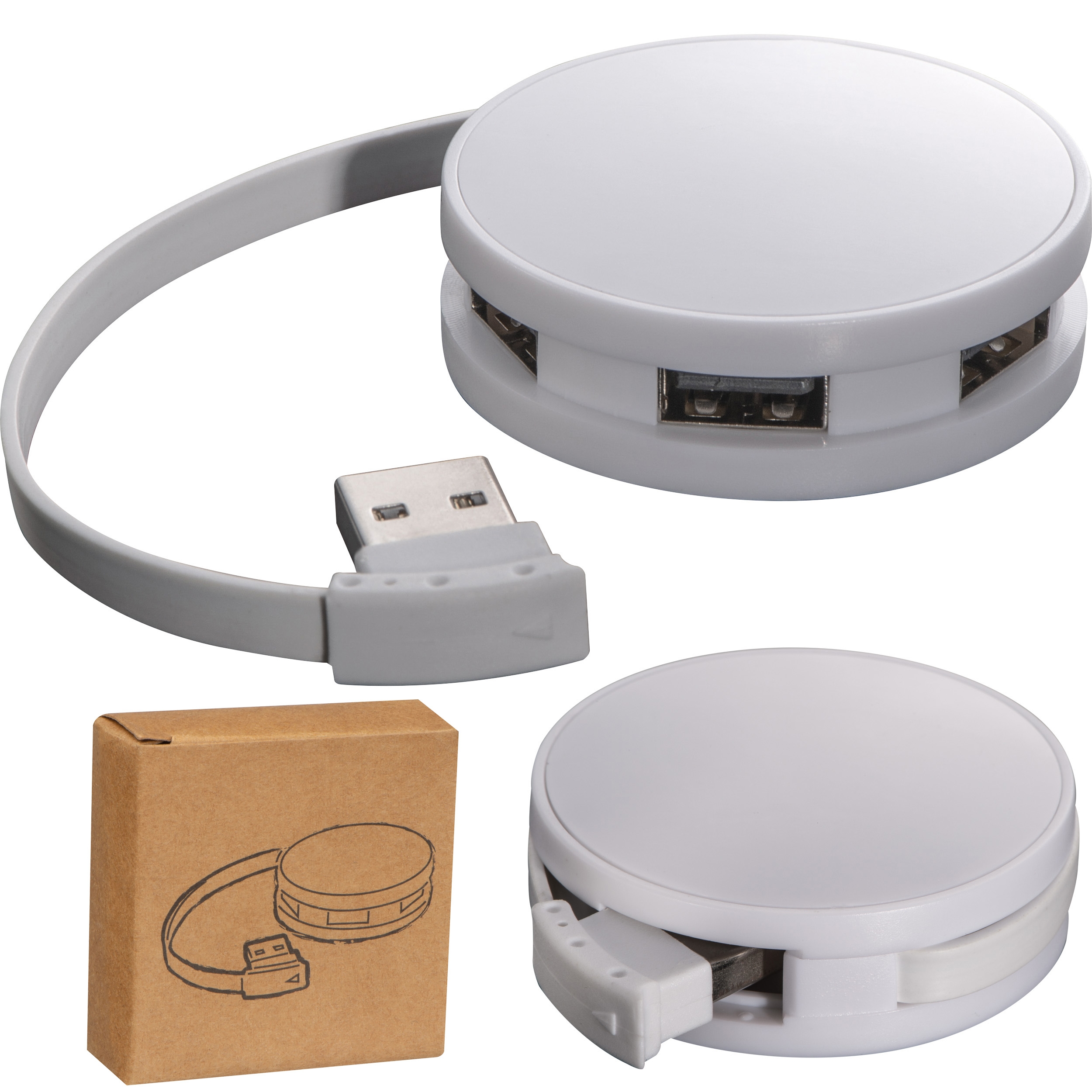 MA20659-06USB Hub aus Kunststoff mit 4 Anschluessen SUSAN_ weiss