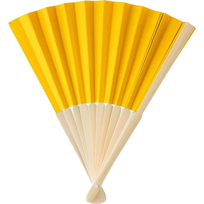 GI1041502-06Handfaecher aus Bambus Elio_ gelb