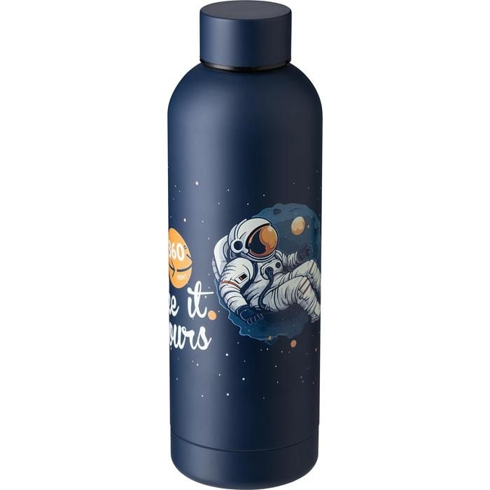 GI971864-536Flasche aus recyceltem Edelstahl _500 ml_ Isaiah_ navy