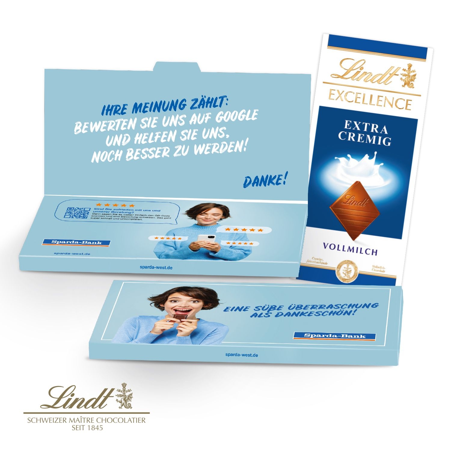 CD91274Grusskarte mit Schokoladentafel von Lindt Excellence