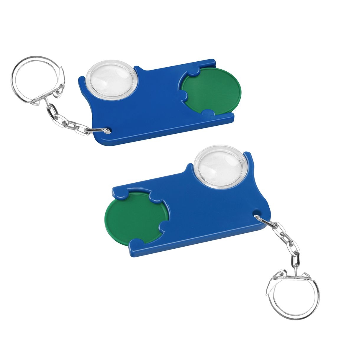 HE8286K-2-3Chiphalter mit 1€-Chip und Lupe_ gruen_ blau HE8286K-2-3Chiphalter mit 1€-Chip und Lupe_ gruen_ blau