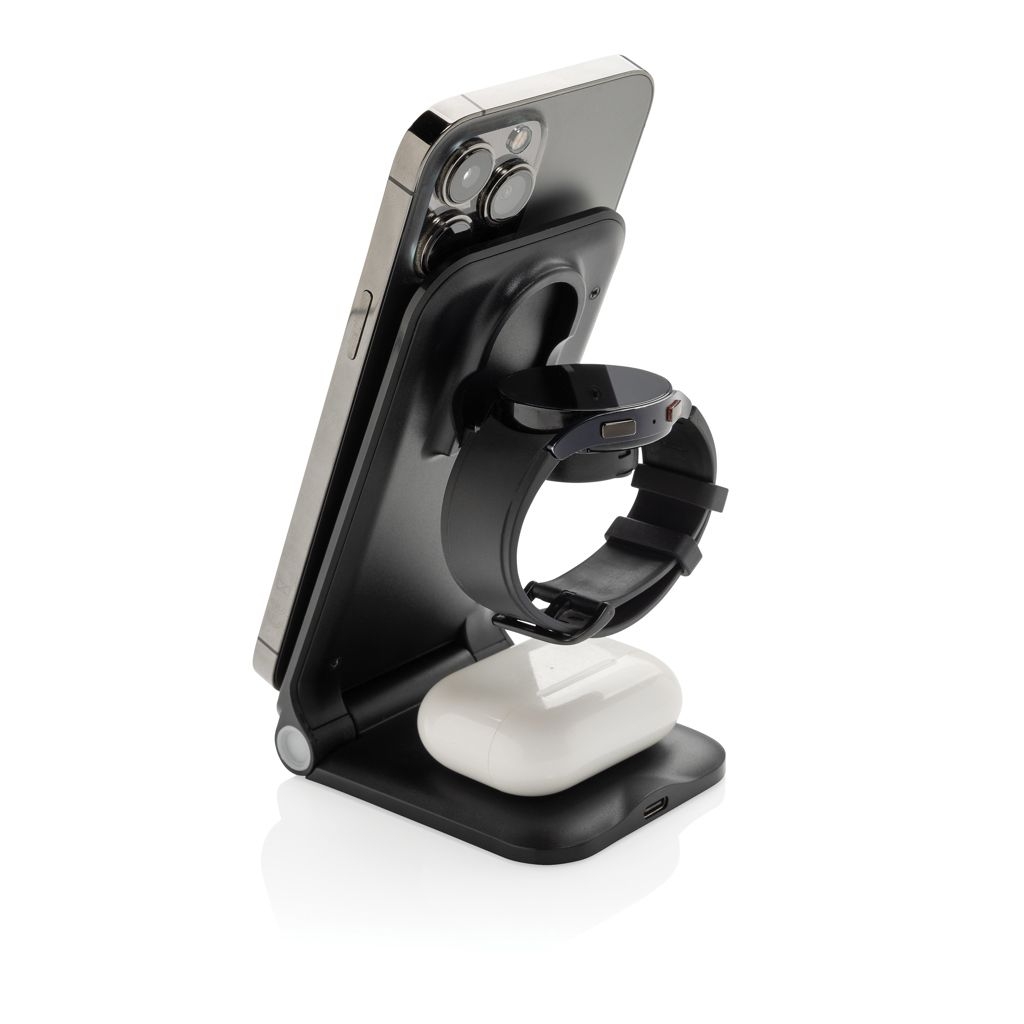 XDP309.06-01Powerpal 3-in-1 15W-Ladegeraet aus RCS recyceltem Kunststoff_ schwarz