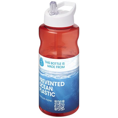 PF210179-1H2O Active® Eco Big Base 1L Sportflasche mit Ausgussdeckel _ rot_weiss