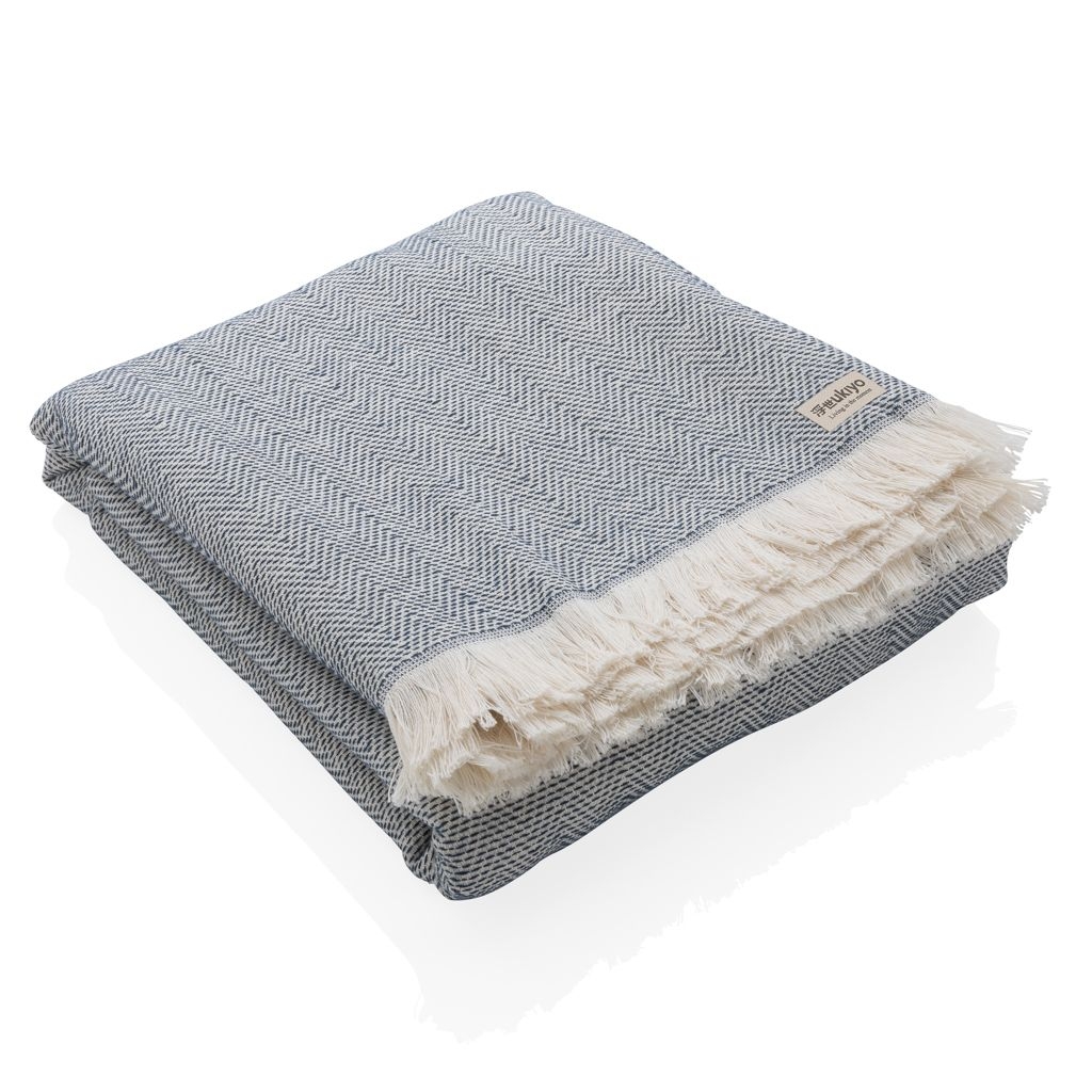 XDP453.80-5Ukiyo Hisako AWARE™ Four Seasons Handtuch_Decke 100x180cm_ navy blau