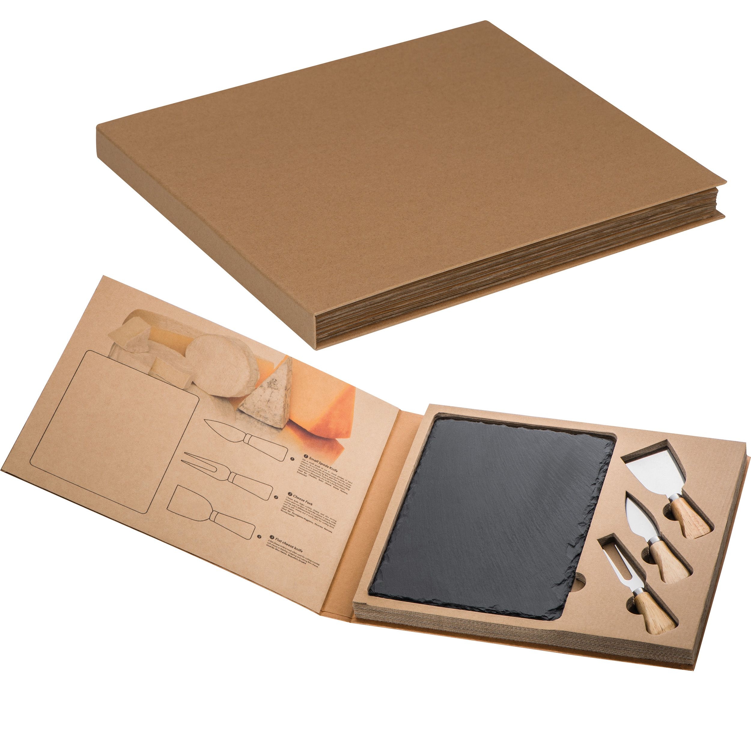 MA80190-77Set aus Schieferplatte und Kaesebesteck VIOLA_ anthrazit