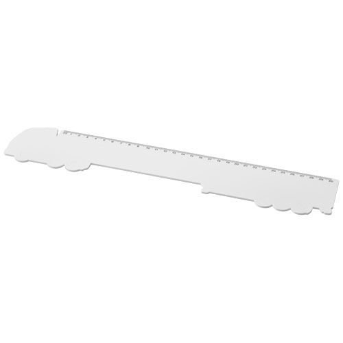 PF210463-1Tait 30 cm LKW-foermiges Lineal aus Recycling-Kunststoff_ weiss