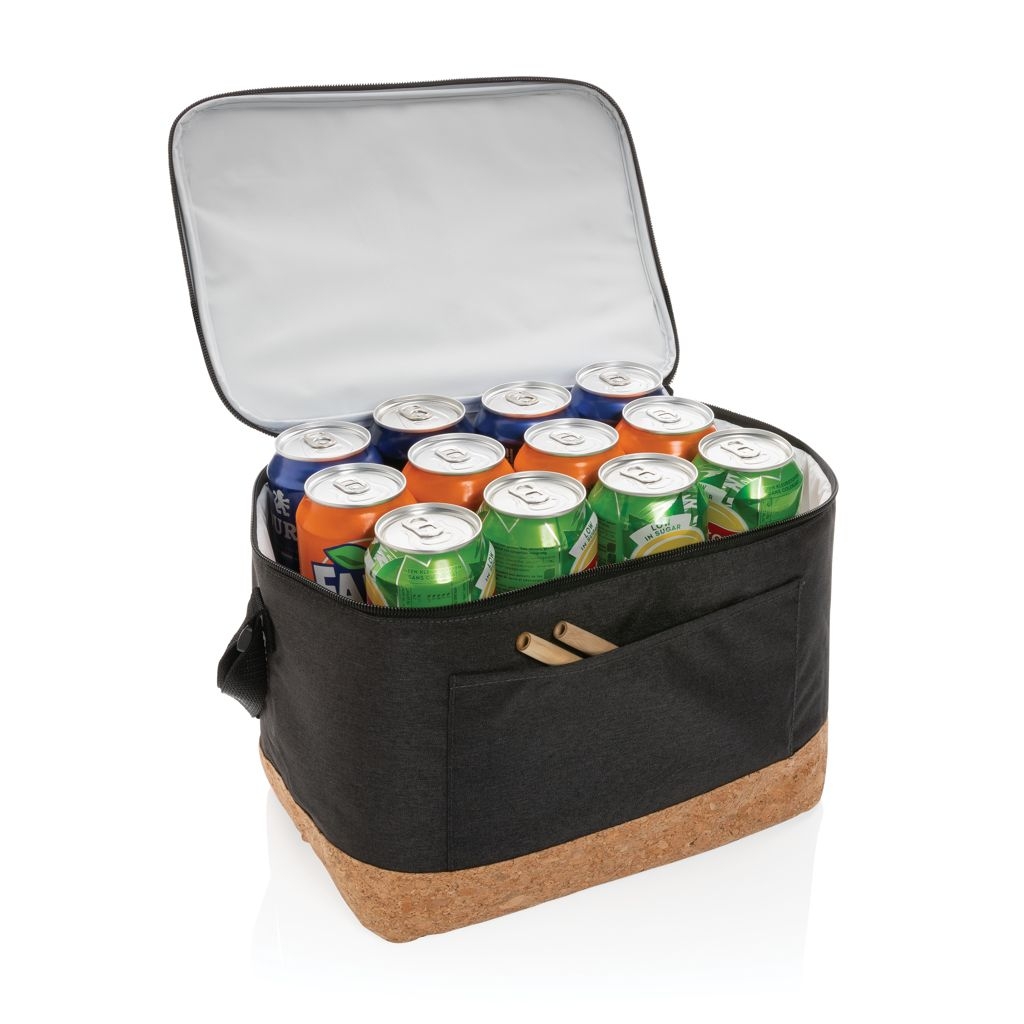 XDP422.35-1Impact AWARE™ XL RPET Two-Tone Kuehltasche mit Korkdetail_ schwarz