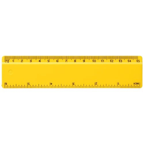 PF210467-2Refari 15 cm Lineal aus recyceltem Kunststoff_ gelb