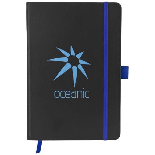 PF106907-3Colour-Edge A5 Hard Cover Notizbuch_ schwarz_royalblau