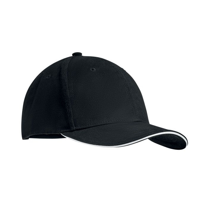 MO9643-33Tekapo Baseball Kappe 6 Panels_ Weiss_schwarz