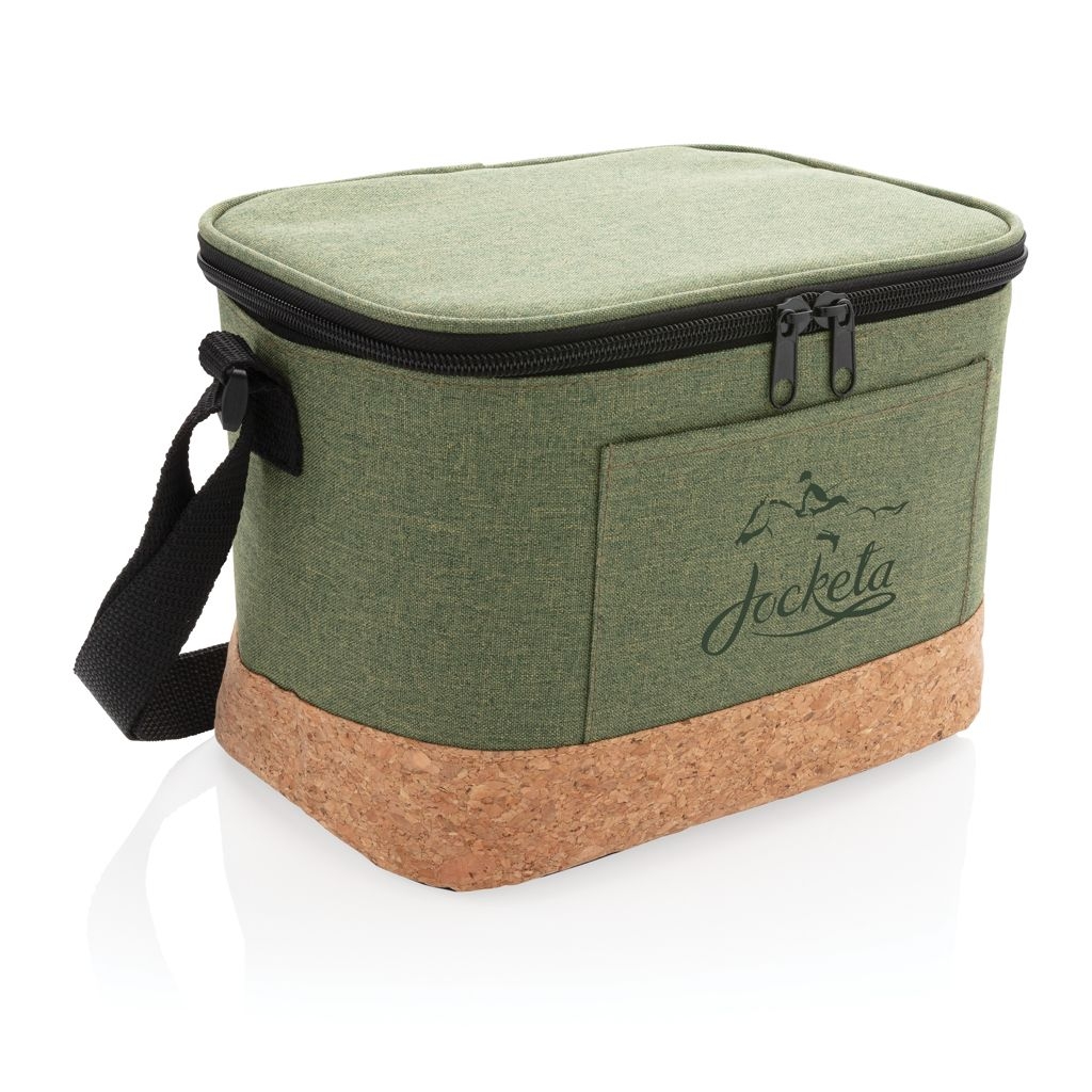 XDP422.26-7Two-Tone Kuehltasche mit Korkdetails_ gruen