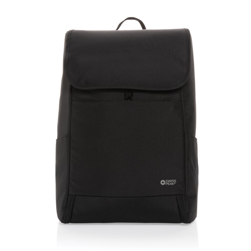 XDP763.04-1Swiss Peak Fern AWARE™ RPET 15_6_ Rucksack mit Allover-Zip_ schwarz