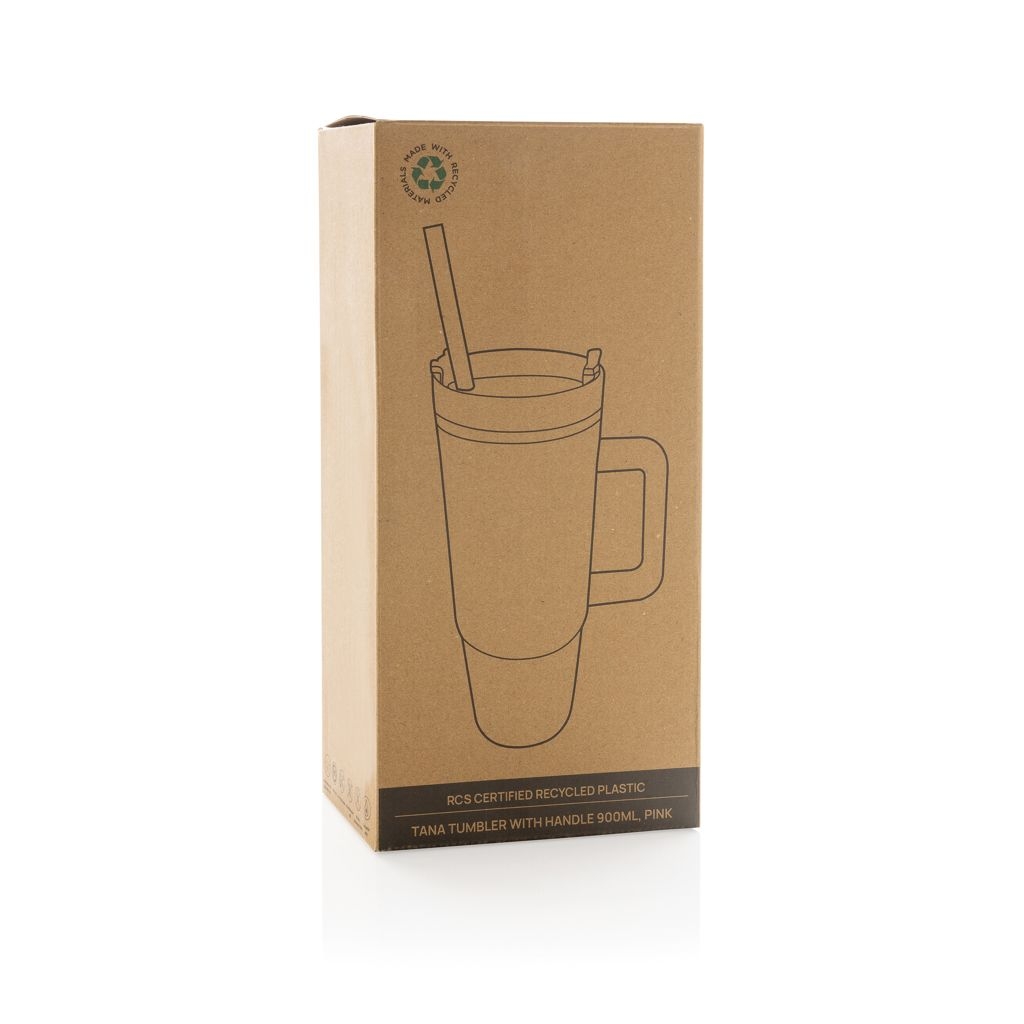 XDP437.10-14Tana Becher aus RCS recyceltem Kunststoff mit Griff 750ml_ rosa