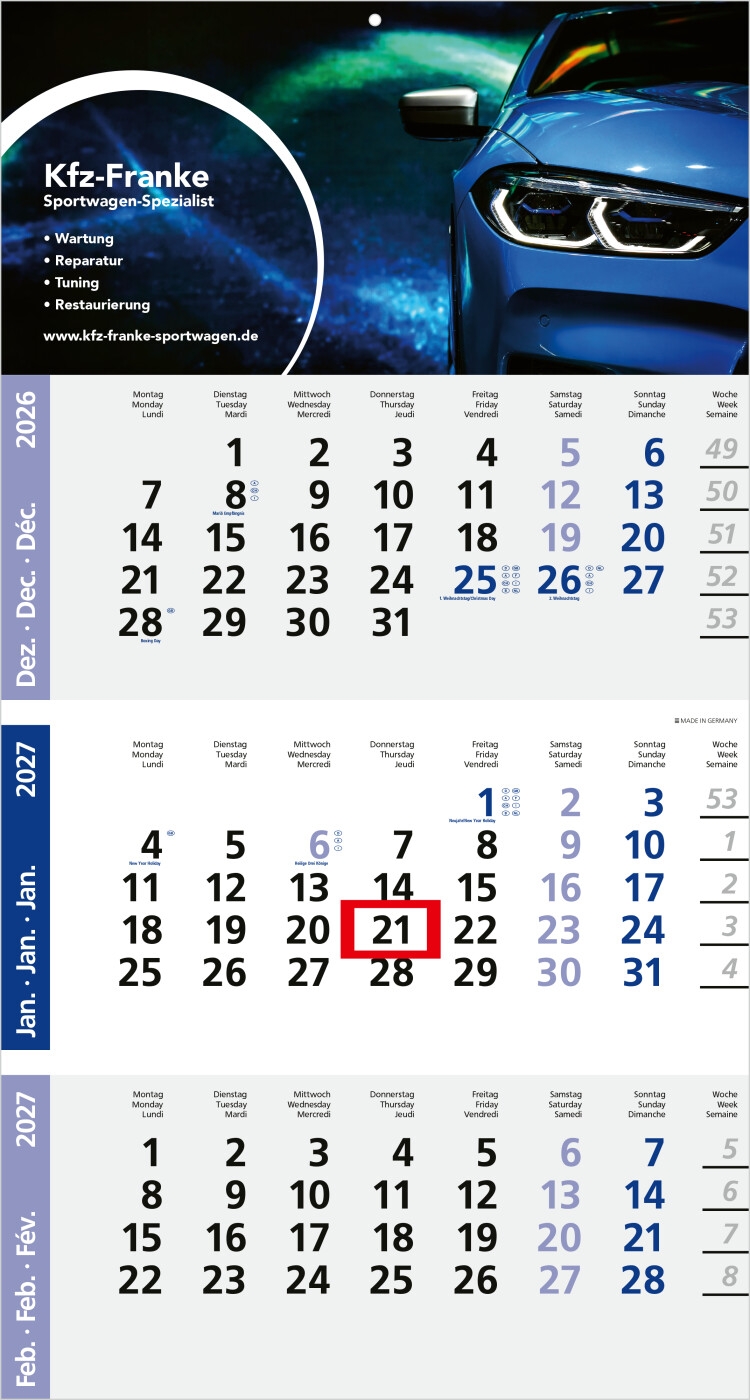 GE00323-Monatskalender Logic 3 Post