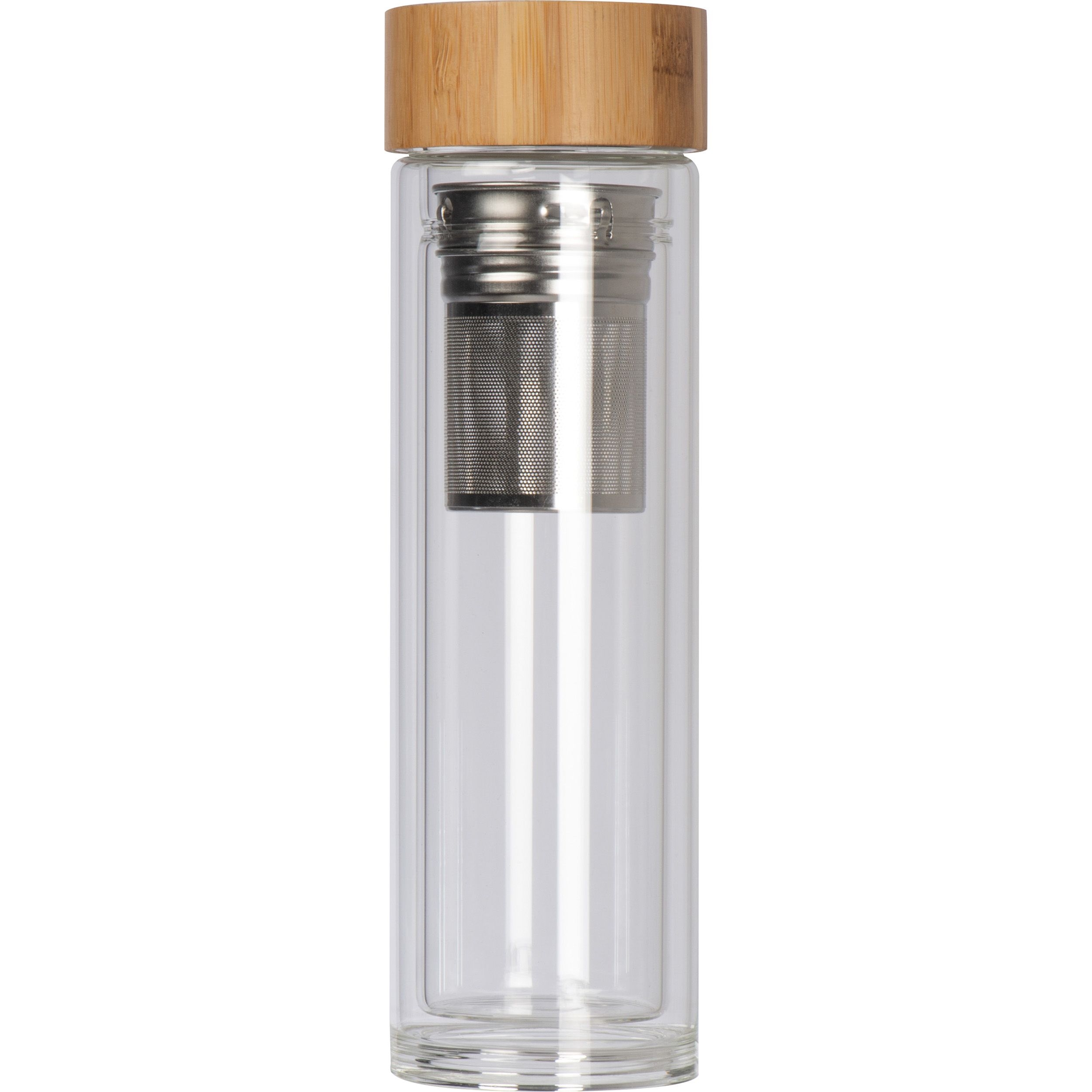 MA61343-66Vakuum Borosilikat Glasflasche mit Teesieb_ 420ml_ transparent