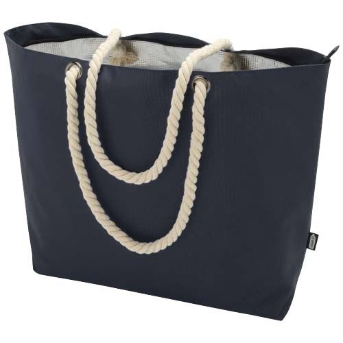 PF130079-3Panama Strandkuehltasche mit Kordelgriffen aus recyceltem GRS-Material_ 23L_ navy