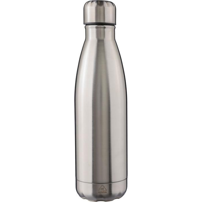 GI1171300-32Recyceltem doppelwandige Trinkflasche aus Edelstahl Lombok_ silber