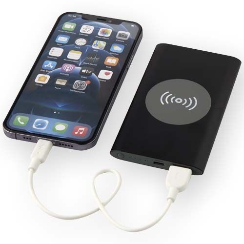 PF124384-4Juice 4000 mAh Typ-C kabellose Powerbank aus recyceltem Aluminium _ schwarz