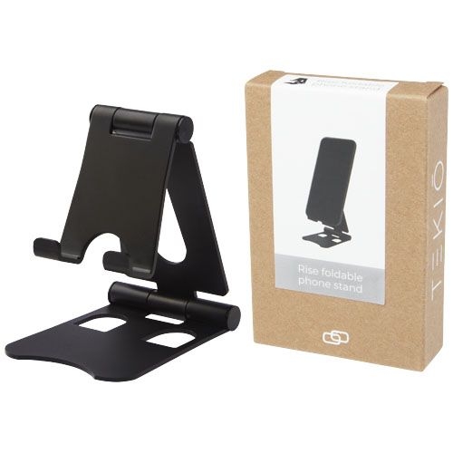 PF124193-1Klappbarer Smartphone Staender aus Aluminium_ schwarz