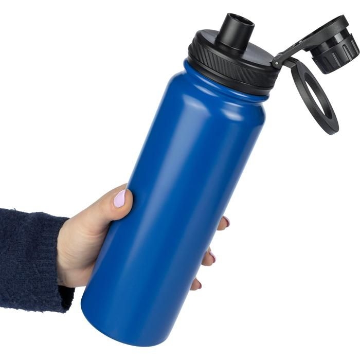 GI1206646-23Doppelwandige Flasche aus Edelstahl _800 ml_ Zinnia_ kobaltblau