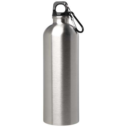 PF100861-11Oregon 750 ml RCS-zertifizierte_ einwandige Trinkflasche aus Edelstahl mit Karabinerhaken_ silber