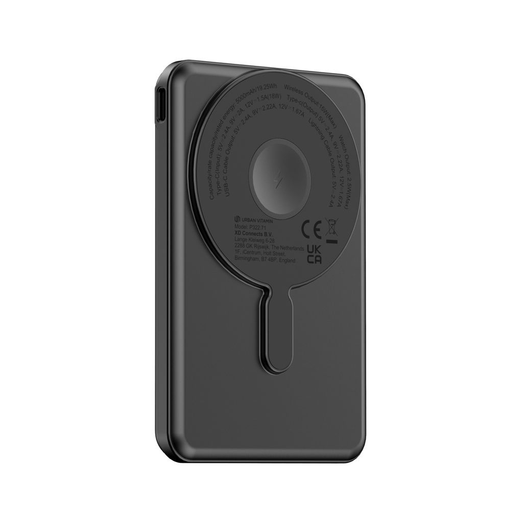 XDP322_71-01Urban Vitamin Redwood 5-in-1 5_000mAh 20W PD magn. Powerbank_ schwarz