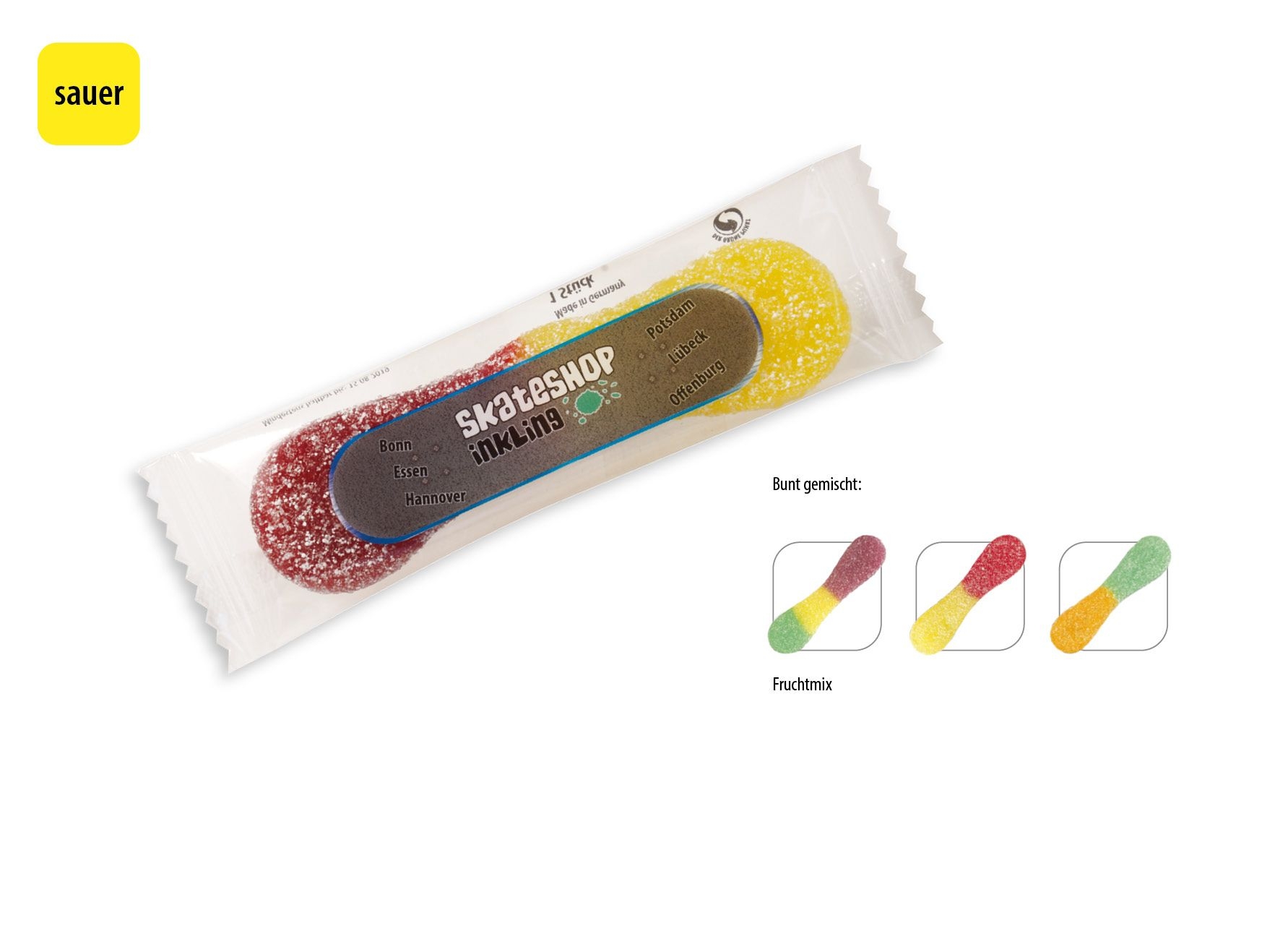 SW0735-2Saure Zungen im Flowpack_Saure Zungen_ Folie transparent