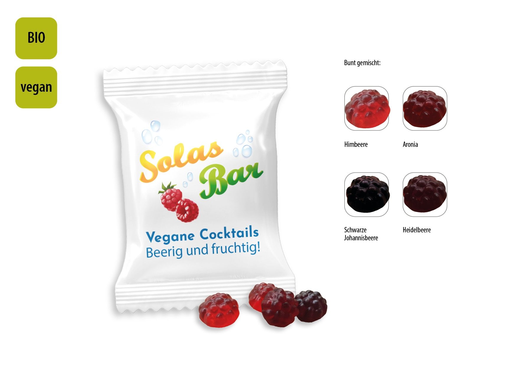 SW1433-1BIO Beerenfruechtchen vegan Werbetuete_BIO Beerenfruechtchen vegan_ Folie weiss