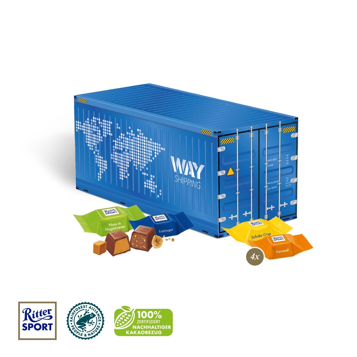 CD955563D Praesent _Container_ mit Ritter SPORT Schokowuerfel
