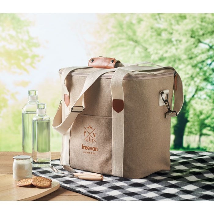 MO6869-13Kecil Large Grosse Kuehltasche Canvas_ beige