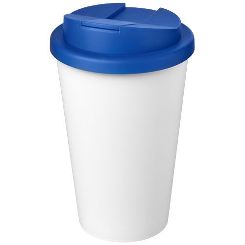 PF210425-27Americano® Eco 350 ml recycelter Becher mit auslaufsicherem Deckel_ mittelblau_weiss PF210425-27Americano® Eco 350 ml recycelter Becher mit auslaufsicherem Deckel_ mittelblau_weiss