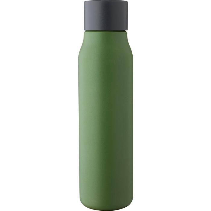 GI1202790-04Doppelwandige Trinkflasche aus recyceltem Edelstahl _600 ml_ Cassian_ gruen