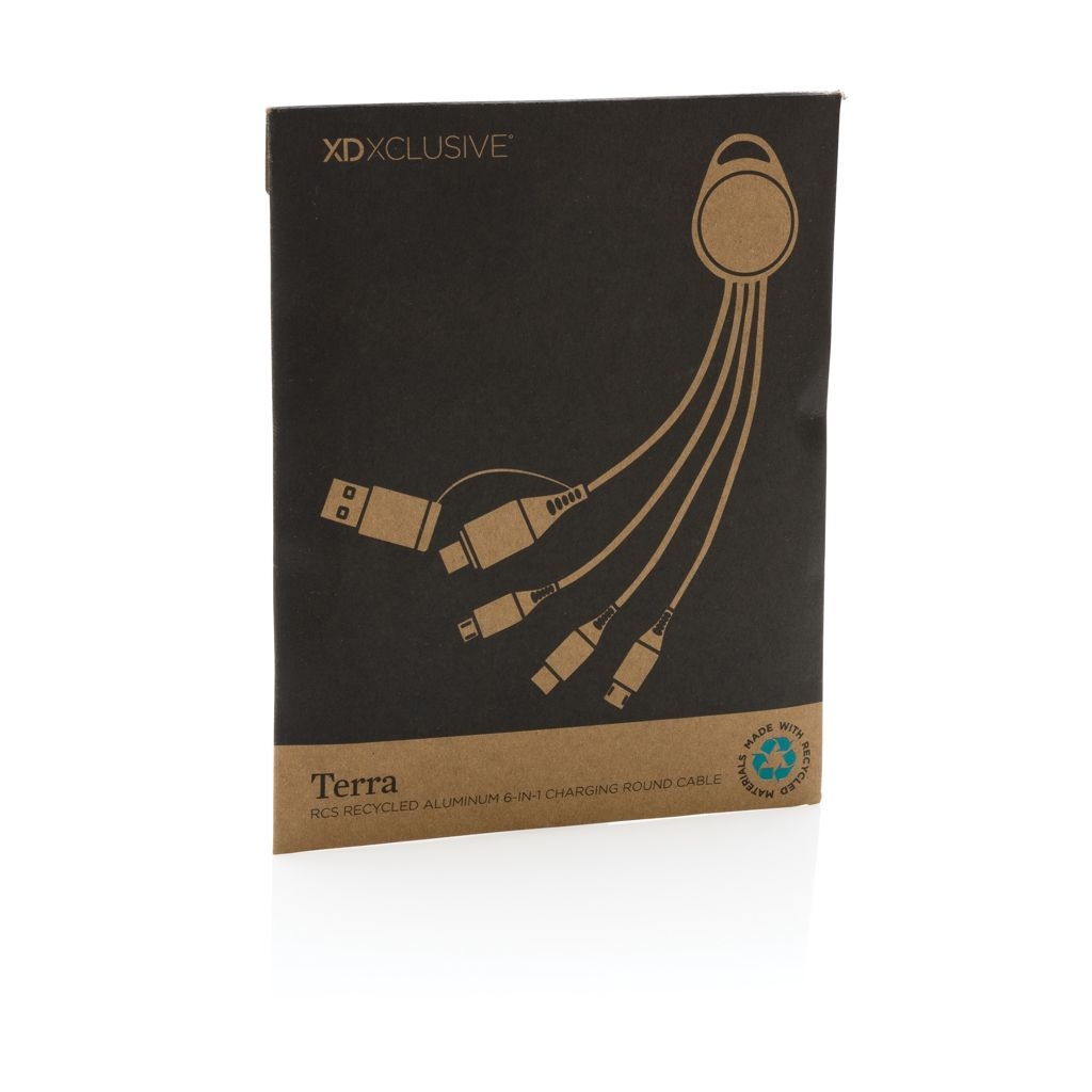 XDP302.67-2Terra 6-in-1-Ladekabel aus RCS recyceltem Aluminium_ grau