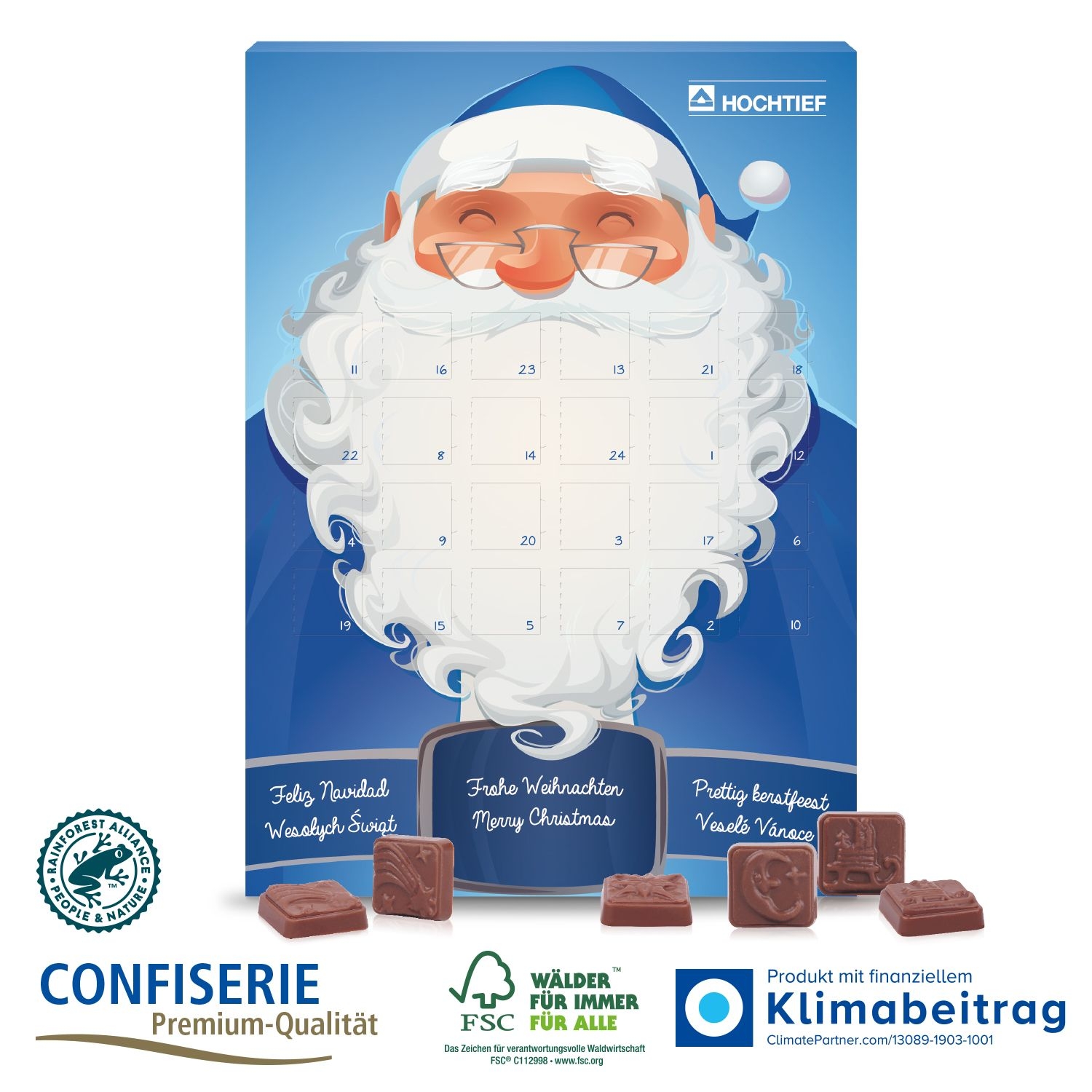 CD95319-02Wand-Adventskalender „Classic Design“_ 75 g_ Individuelles Motiv