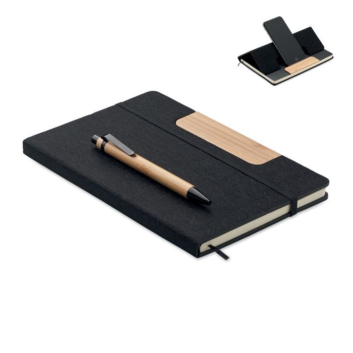 MO2390-03Notemix DIN A5 RPET Notizbuch-Set_ schwarz