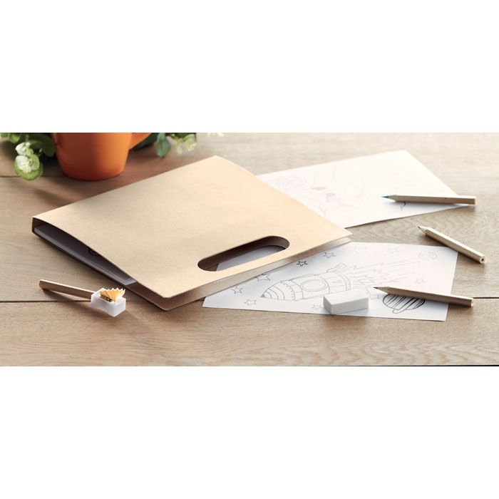 MO9544-13Folder2 Go Malset mit 6 Buntstiften_ Beige