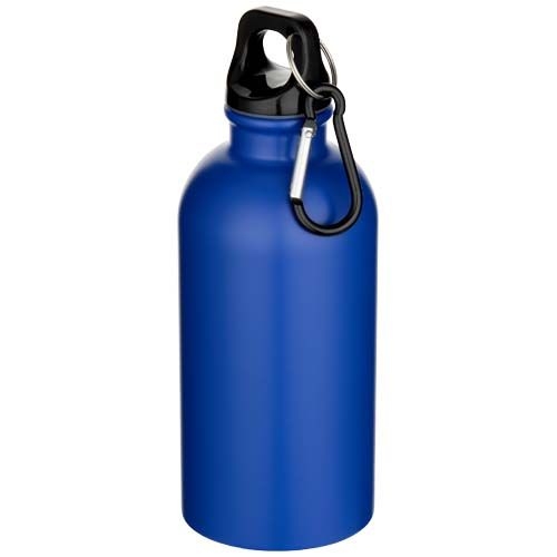 PF100871-2Oregon 400 ml matte RCS-zertifizierte einwandige Trinkflasche aus recyceltem Edelstahl mit Karabiner