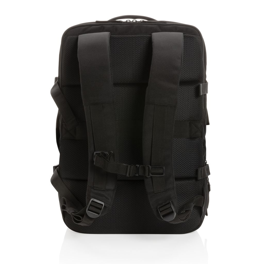 XDP762_79-1Swiss Peak AWARE™ RPET 15.6_ erweiterbarer Wochenendrucksack_ schwarz