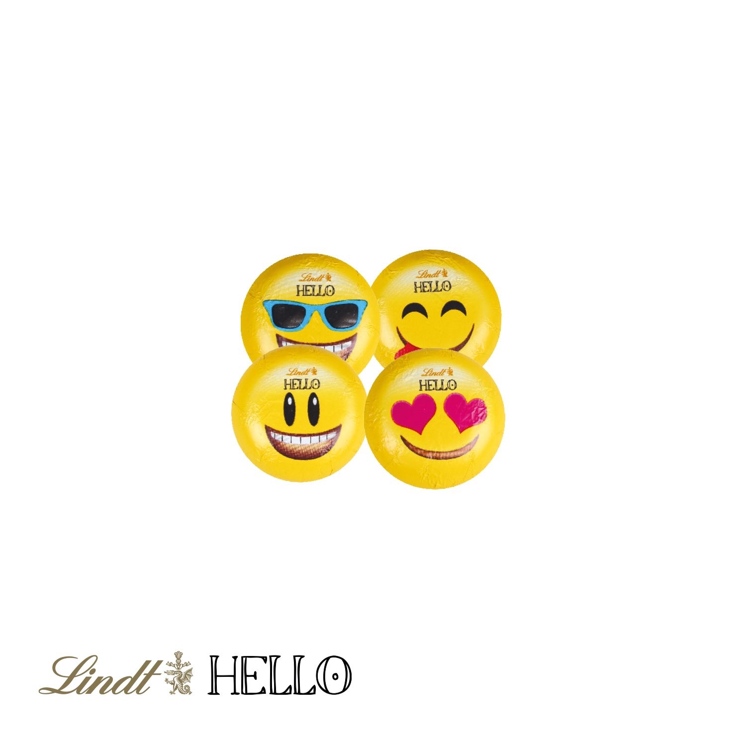 CD91468-01Werbe-Klappkarte mit Lindt HELLO Mini Emoti_ Lindt Hello Emoti