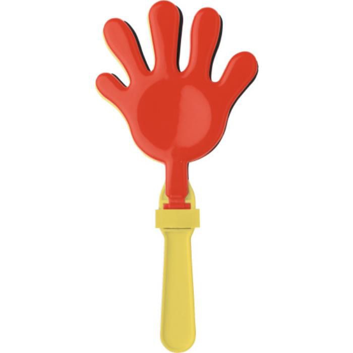 GI9539-103Klapperhand aus Kunststoff Boris_ schwarz_gelb_rot